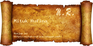 Mituk Rufina névjegykártya